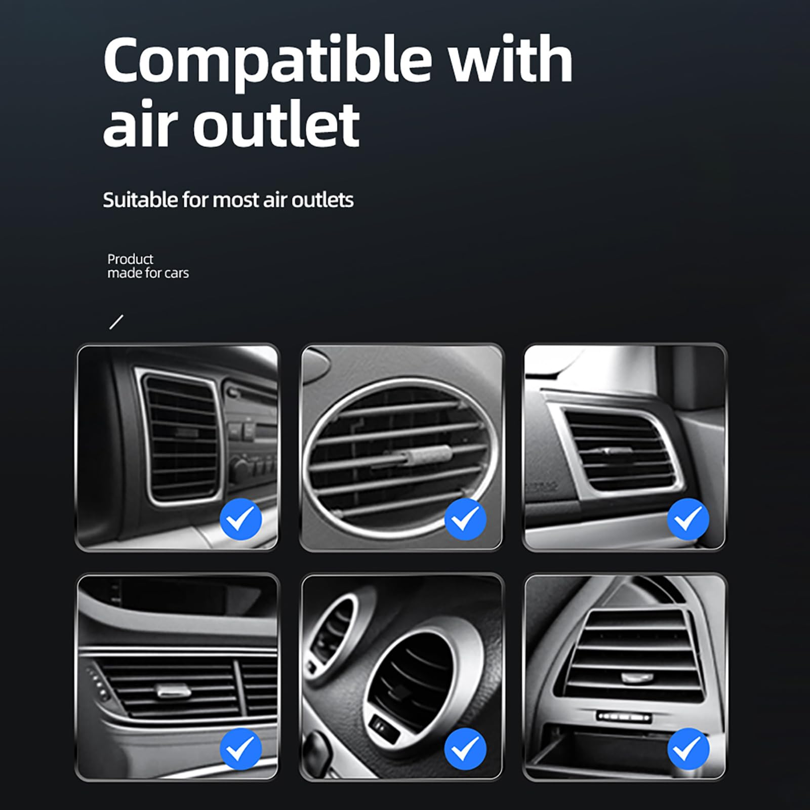 Supporto per telefono da auto da 15 W, caricatore wireless a induzione, blocco automatico intelligente, supporto per caricabatterie da auto wireless, supporto per presa d'aria, per iPhone 15 14 13 12
