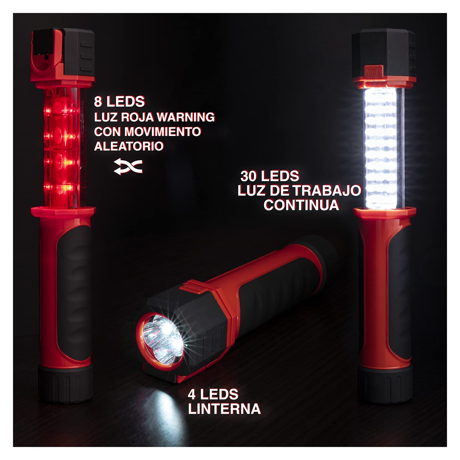 HIBRON 12 Linternas Recargables Retráctil LED con Asa para Taller Cámping, Camping, Emergencias, Pesca etc