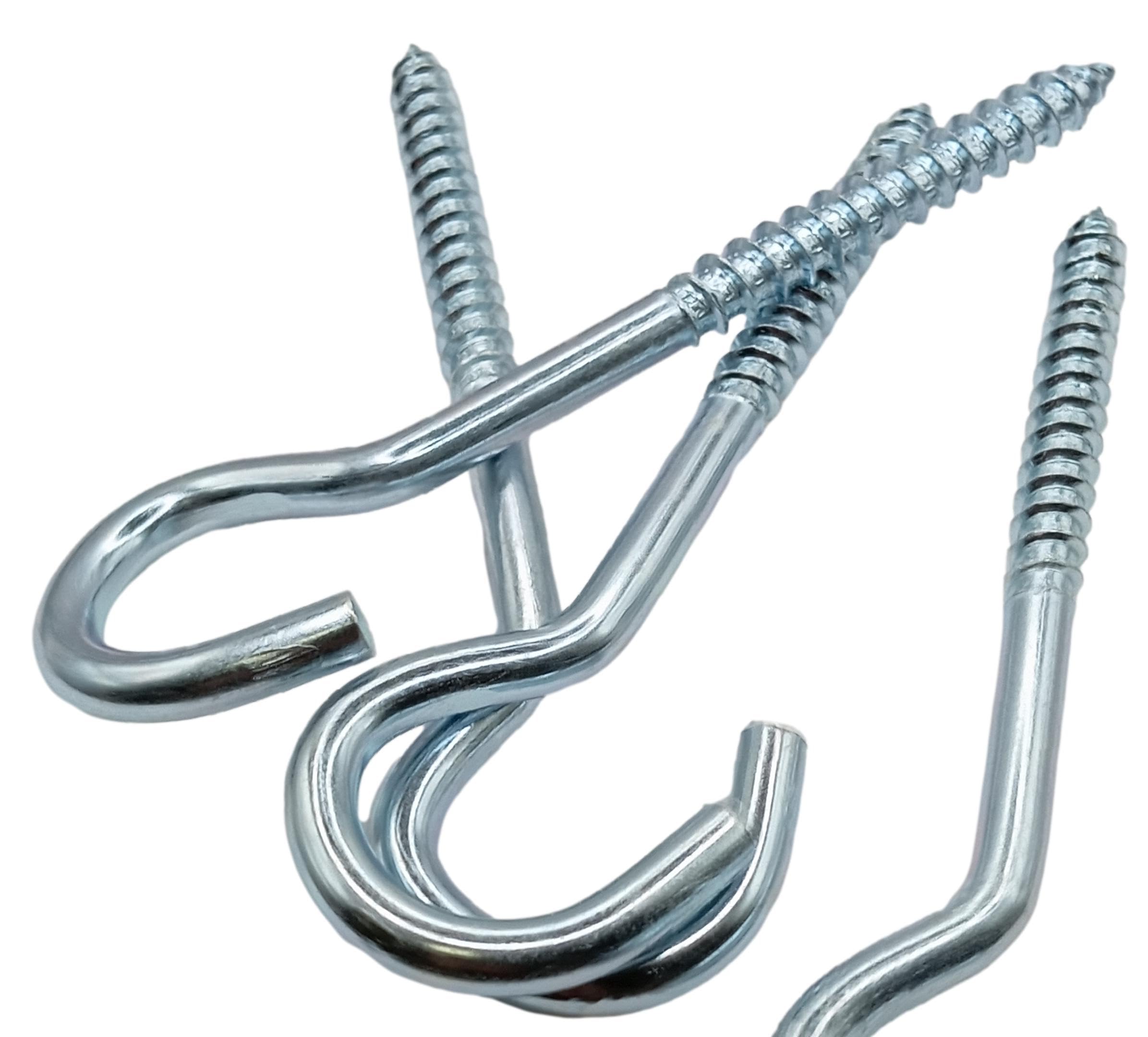 Mayata 50-Pack Stainless Steel Cup Hooks – 1-Inch Shouldered Screw Hooks, White Zinc Finish, For Hanging Mugs, Coats, And Tools