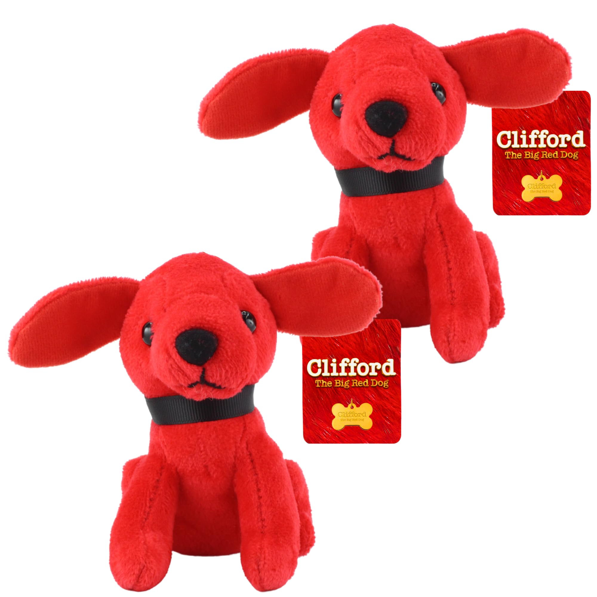 Clifford The Big Red Dog Super Soft Gift Quality 4" 10cm Plush- Twin Pack