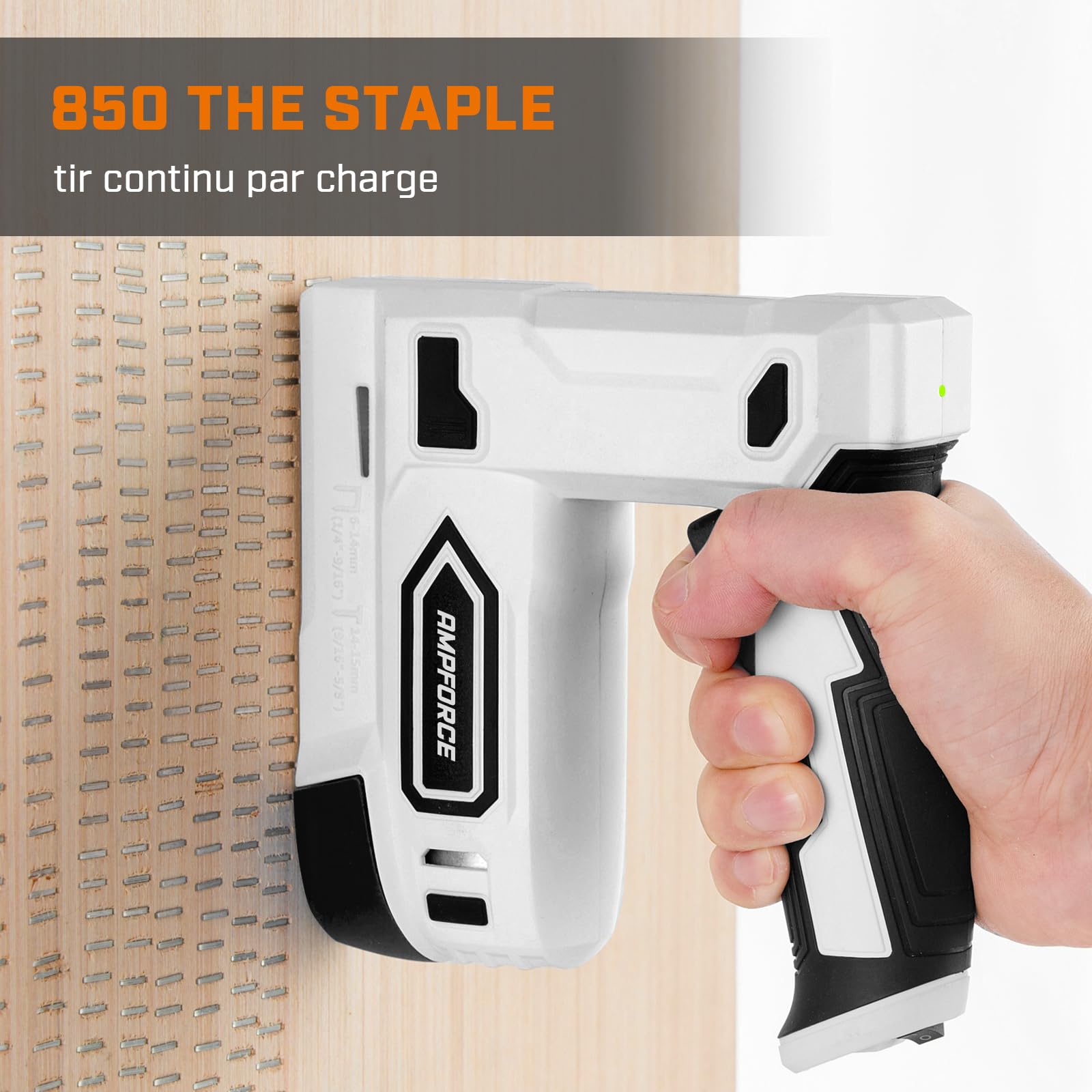 Agrafeuse électrique 2-en-1 sans fil 4V lithium-ion avec charge USB-C – inclut agrafes et clous pour tapisserie, réparation de meubles, moquette et bricolage maison
