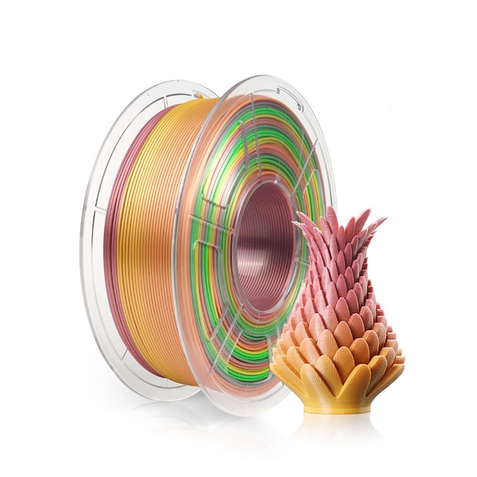 Filament PLA do drukarek 3D, Filament jedwabny PLA do drukarki 3D 1,75 mm kg, wielokolorowy(Silk Rainbow)