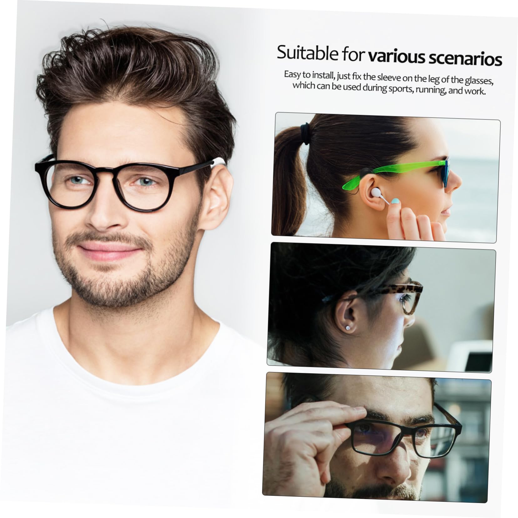 WOFASHPURET Silicone Glasses Ear Grips 10 Pairs Non-Slip Glasses Retainer Comfortable and Glasses Holder