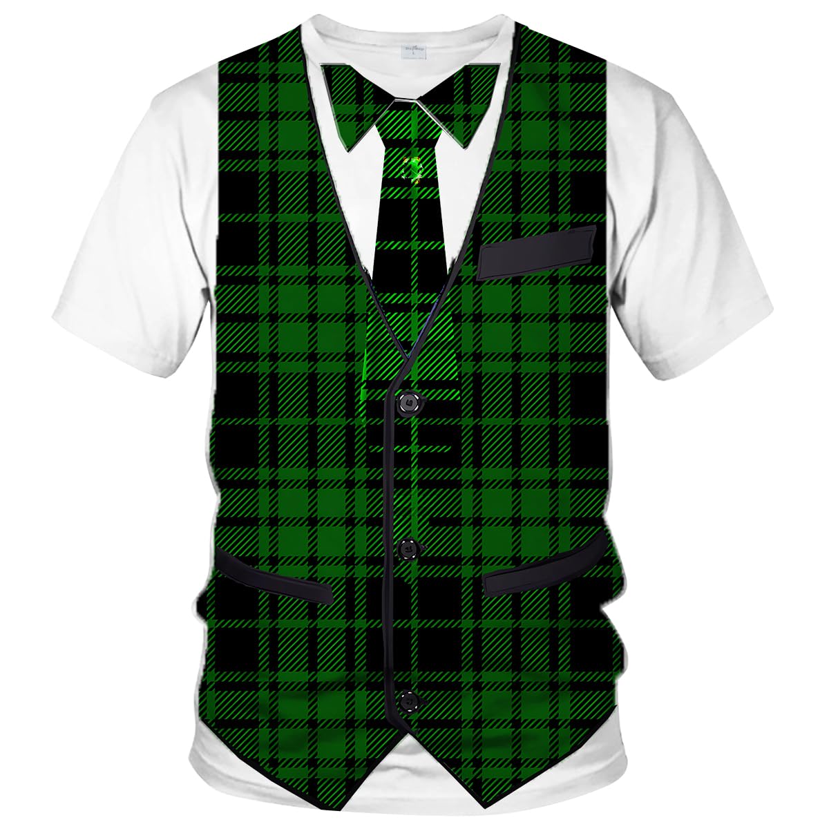 LAOLIUSN Tuxedo T Shirts for Men Tux Costume Suit and Tie Tee Shirt Gifts T-Shirt