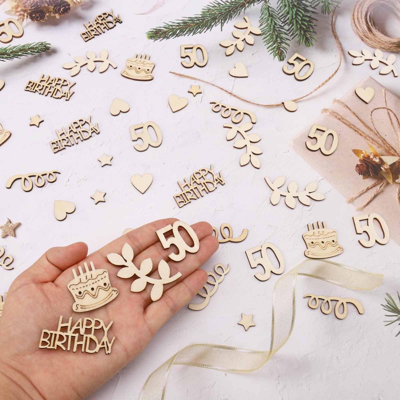 GoldRock Confetti 50e verjaardag decoratie groot 3,5-5cm, 100 stuks decoratie gouden bruiloft 50 tafeldecoratie 1976, deco 50e verjaardag man vrouw, strooidecoratie 50 verjaardagen, tafeldecoratie 50e