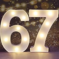 Vista 87 de Pooqla Números iluminados de 2.4 pies, números de marquesina de 2.4 pies de alto, decoración de fiesta para ella y él, cartel grande de mosaico