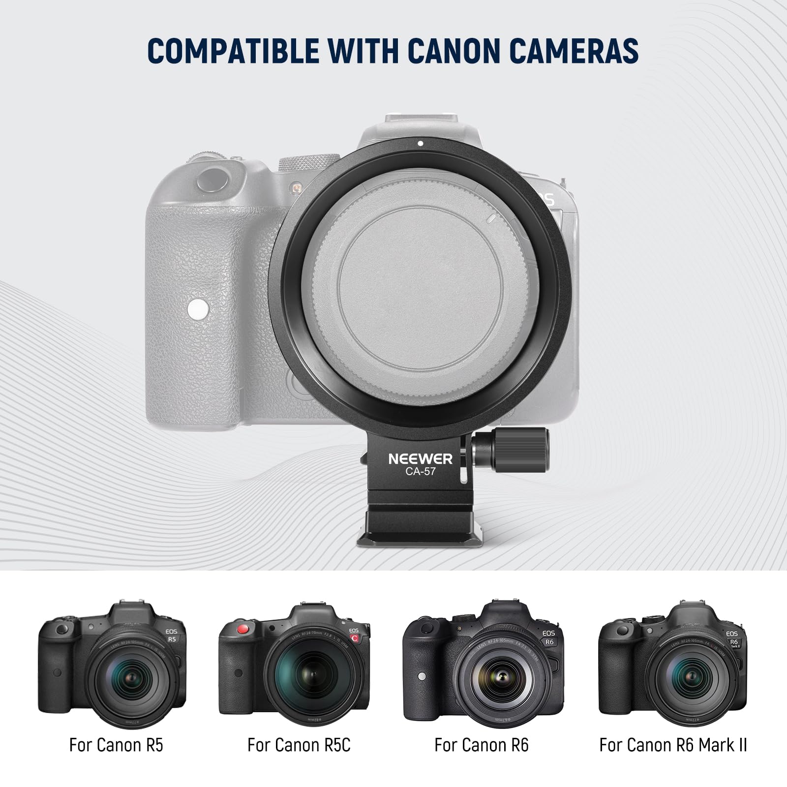 NEEWER Rotatable Collar Mount Plate for Canon EOS R5 R5C R6 Mark II - Image 2