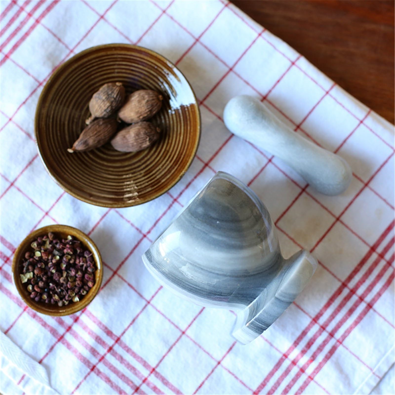 Pratico Macinaspezie Utensile da cucina manuale in marmo stile vintage for uso domestico