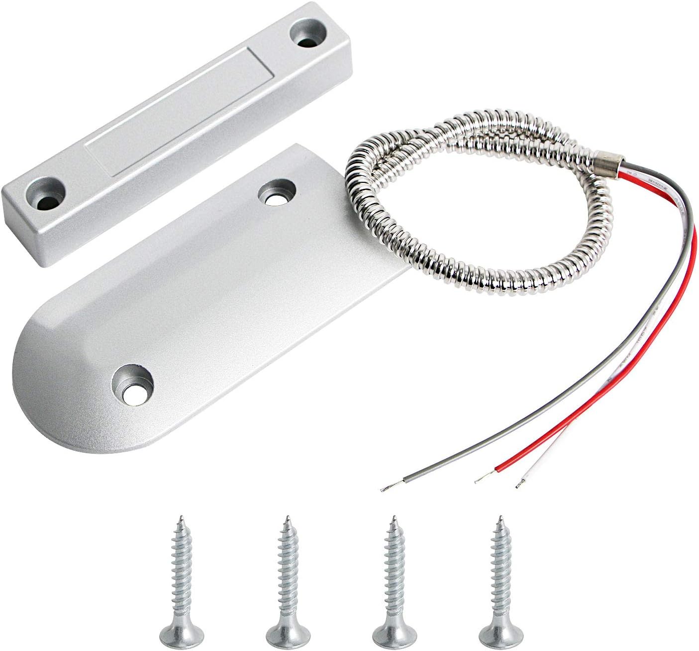 Aoje-Link OC-60B NC + NO Rolling Door Contact Magnetic Reed Switch Alarm Sensor with 3 Wires, Zinc Alloy, 1pcs