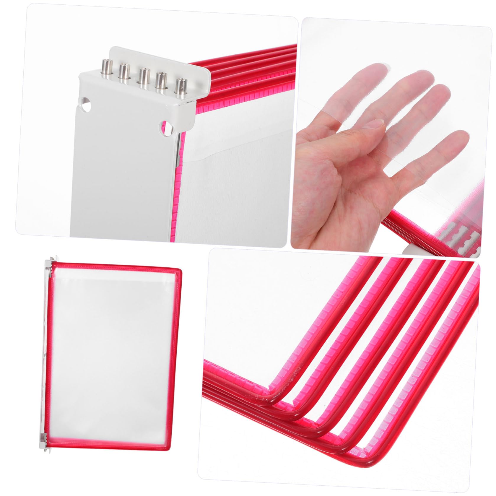 Hemobllo Organizzatore da Parete per Documenti A4 in Plastico Trasparente 5 Pagine, Porta Cartelle Sospeso per Ufficio e Scuole Durante Riunioni
