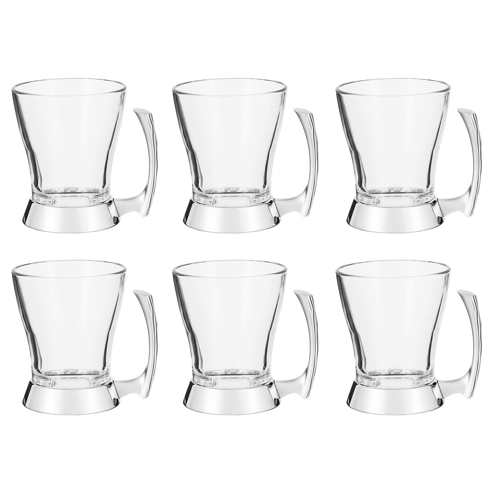 Regent Glass Onda Tea Mug, Set Of 6 - Silver, H2512945
