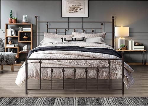Miniatura 2 de Overstock Melia - Cama con plataforma de metal, tamaño king blanco
