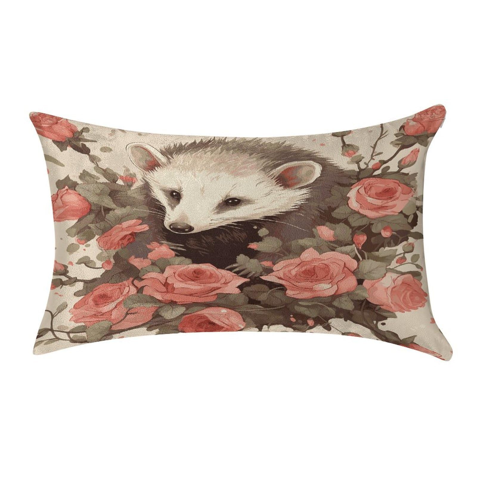 Fekiloot Style Opossum And Roses Pillow Covers Home Decor Pillow Cases