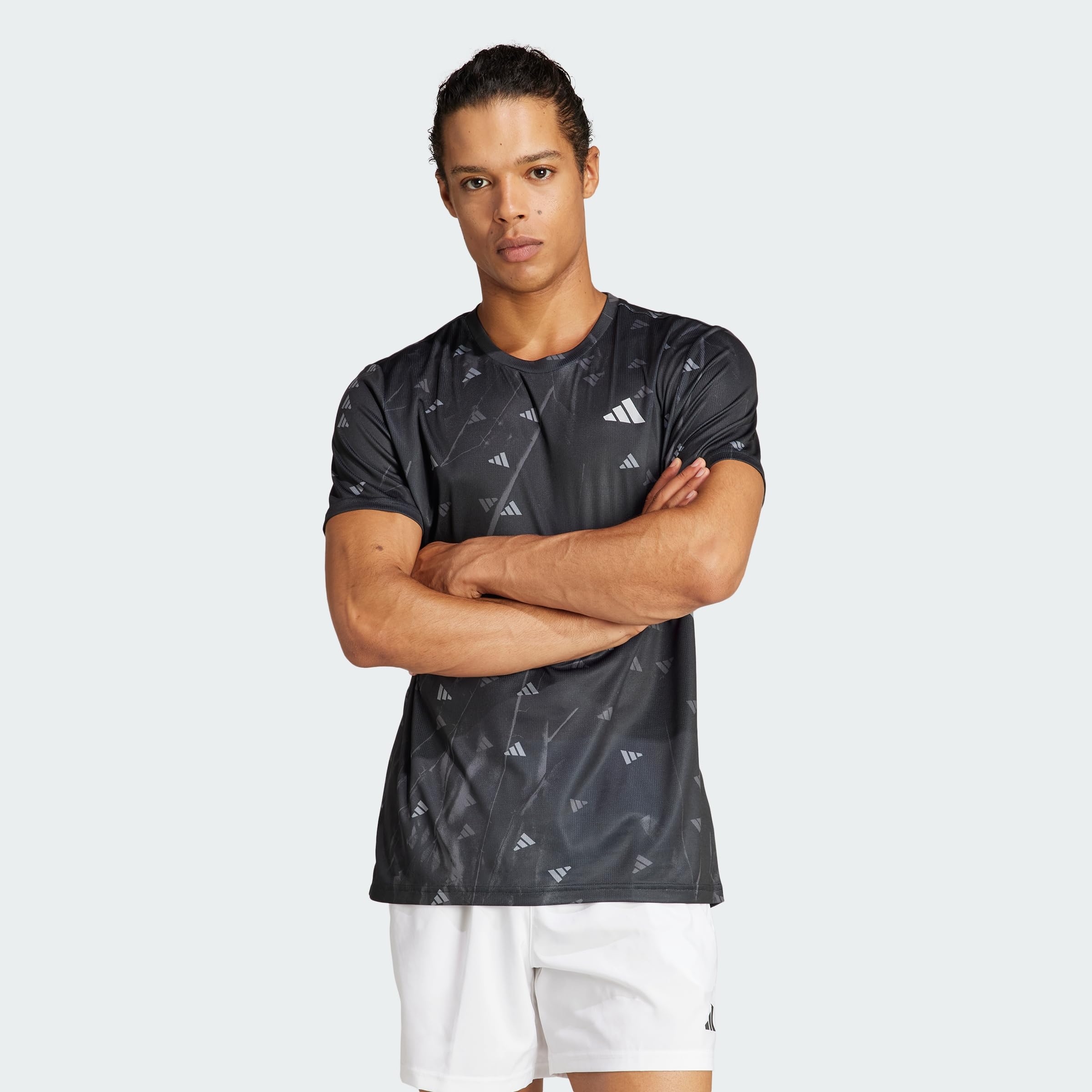 adidas Men's Run It Brand Love Tee, Black, L