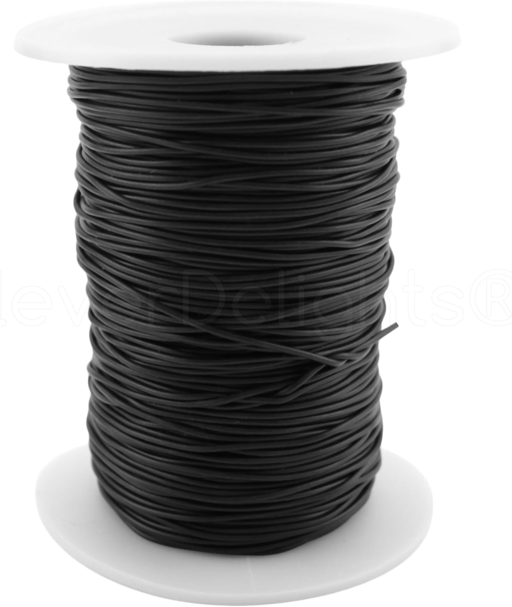 CleverDelights Black Solid Rubber Cord - 75 Feet - 1mm (1/32") Round - Crafts Beading Jewelry Necklaces