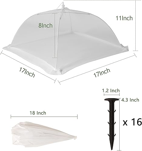 Miniatura 3 de Costyle Paquete de 4 protectores de plantas contra animales, cubierta de malla para plantas de fresa, paraguas de 17 pulgadas para mantener a los