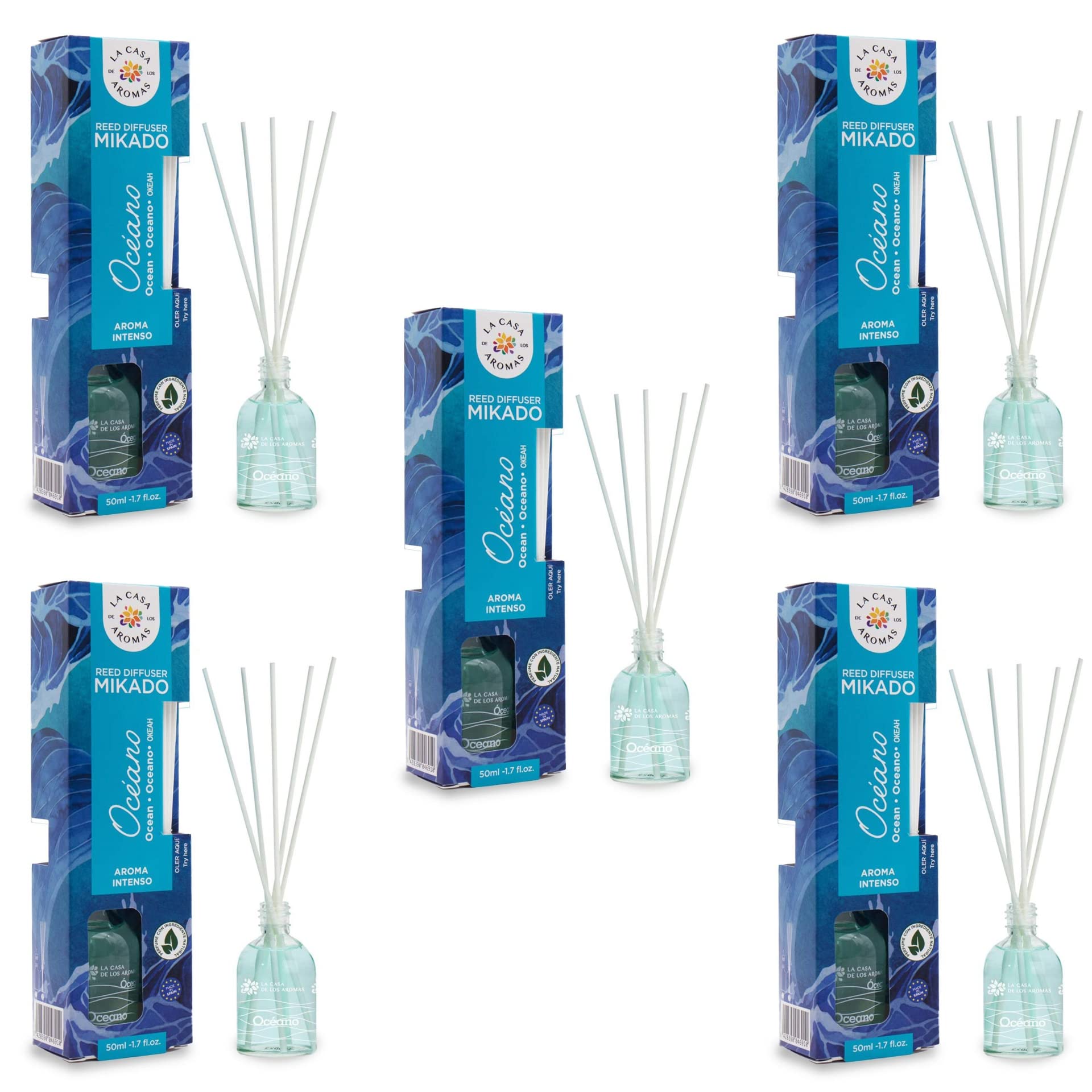 BricoLoco.com. Mikado 50ml aroma oceano, più comodo e sicuro delle candele. Deodorante per casa, casa, camera. Agrumi, eucalipto (5)