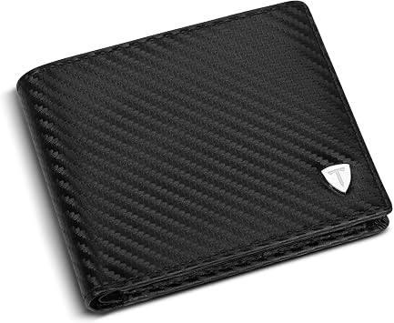 TEEHON Wallets Mens, Leather Wallet, RFID Blocking Wallet, Wallets for Men UK with Coin Pocket, 2 Banknote Compartments, 8 Card Holders, Mens Wallet with Gift Box
