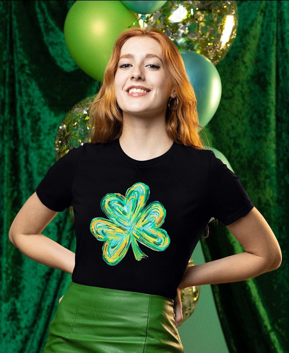 St Patrick's Day Shirts Women: Green Shamrock Tee Clover Irish Casual T Shirt Paddy's Day Short Sleeve Tops - Image 3