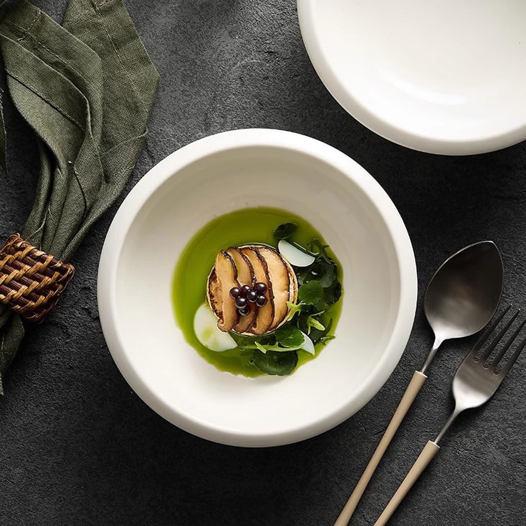 Tazones Para Sopa Cuenco De Sopa Espesado De Cerámica Blanca Simple, Ensaladera Casera, Cuenco De Postre, Cuenco De Guiso De Cocina Tazón De Cerámica