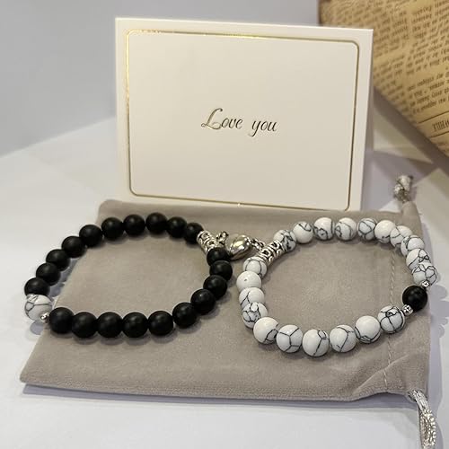 Miniatura 7 de Pulseras a juego para parejas, pulseras para parejas de novios, pulseras para parejas de larga distancia, pulsera de promesa de relación para él y