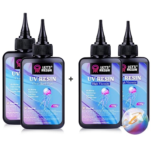 Paquete de 7.05 oz de alta viscosidad y 7.05 oz de resina UV transparente de baja viscosidad