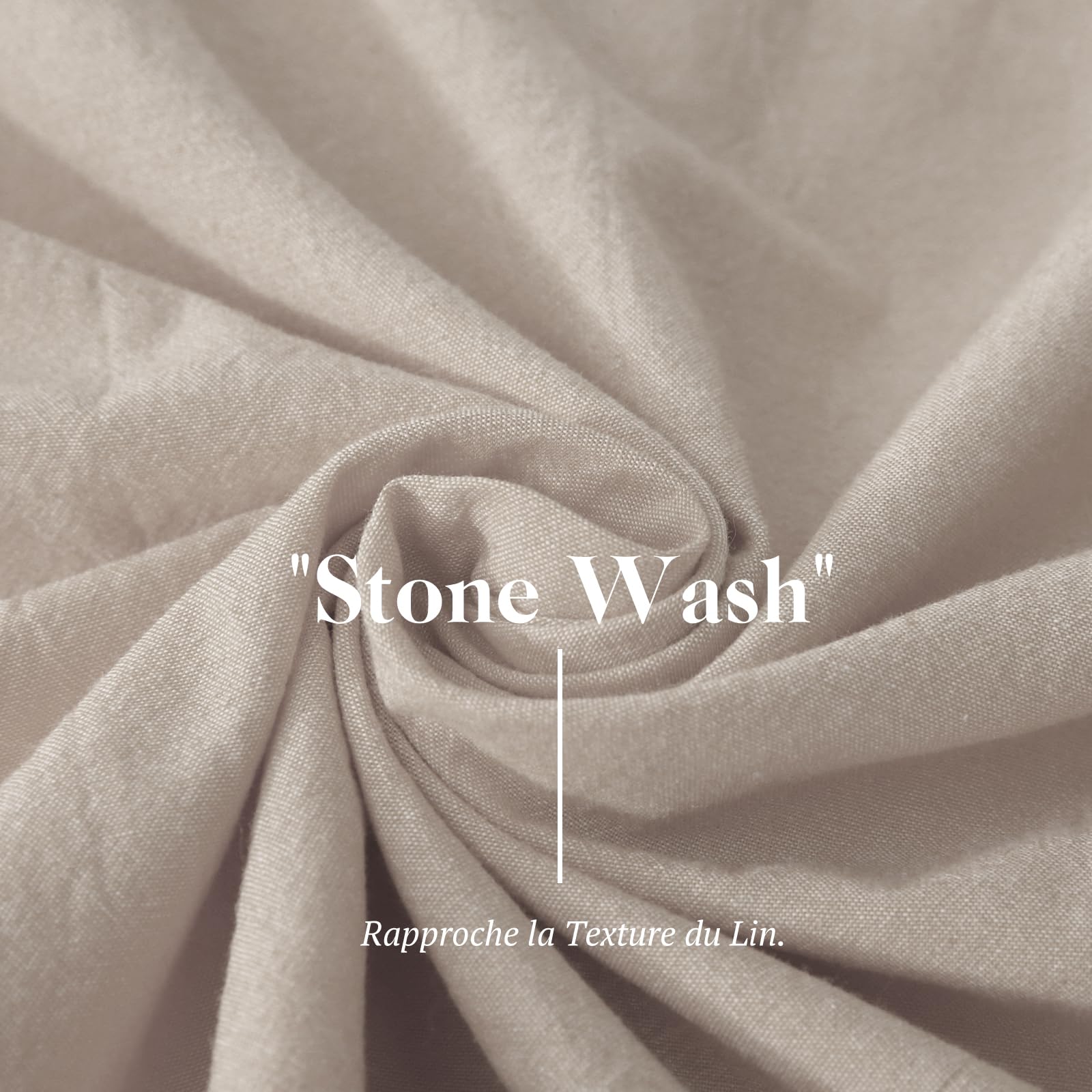 SOULFUL Copripiumino 140 x 200 cotone, cammello scuro set copripiumino con cerniera, 100% cotone lavato, texture lino, set da letto 140 x 200 cotone con 1 federa 65 x 65 cm