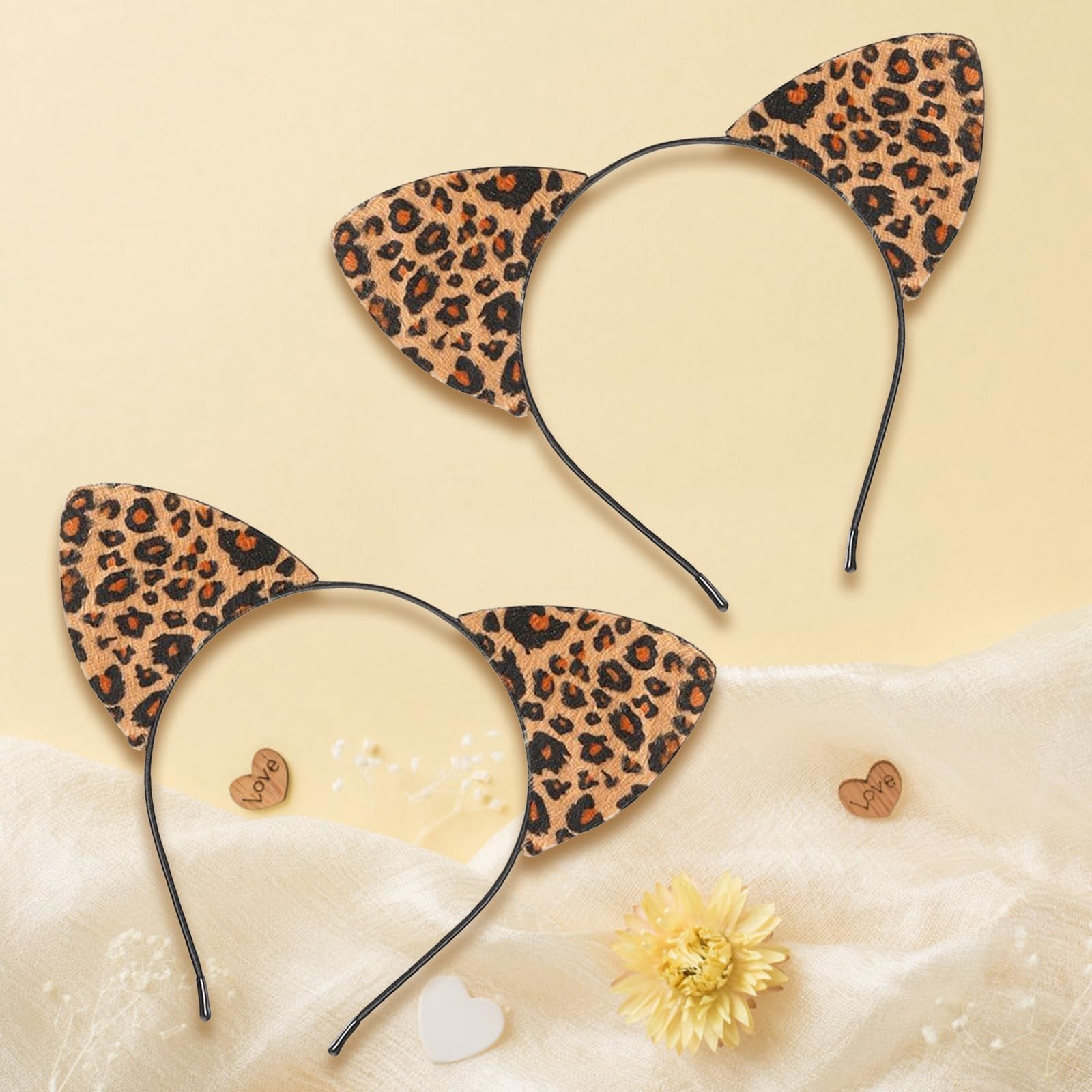 DAFNE Serre-Tête Oreilles De Léopard – Accessoire Félin Pour Halloween, Carnaval Et Cosplay