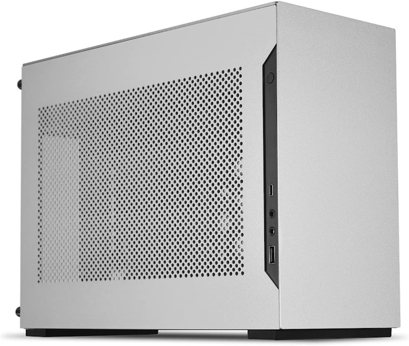 Lian Li A4-H2O A4 Mini-ITX PC Case with PCIe 4.0 Riser, Mesh Aluminum Panels, Support for 240mm Radiator and Triple-Slot GPU – Silver