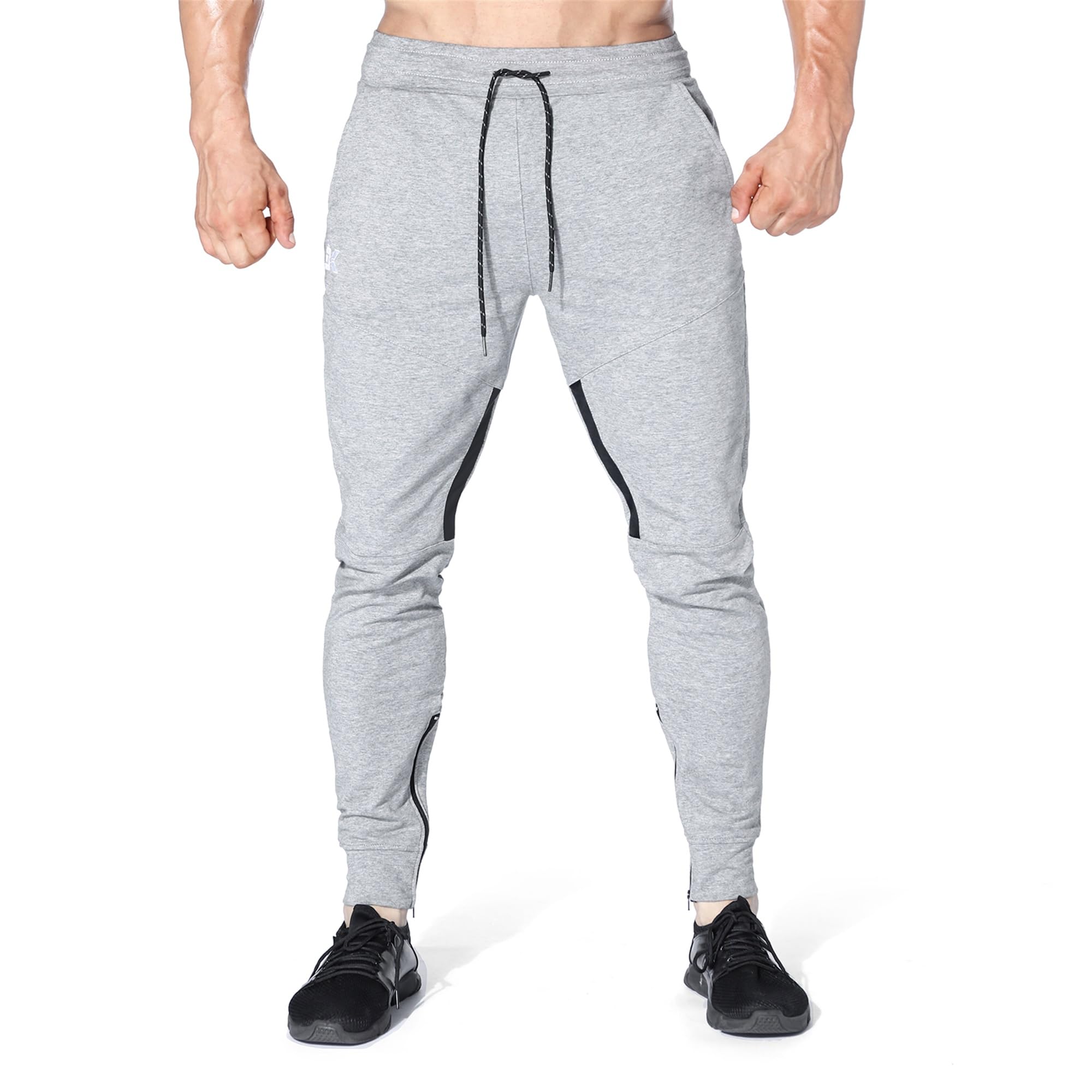 ZENWILL Pantalon Chandal Hombre Cremallera Bolsillos Pantalones Largos Gimnasio de Algodón Hombres Cómodo Deporte Entrenamiento Joggers