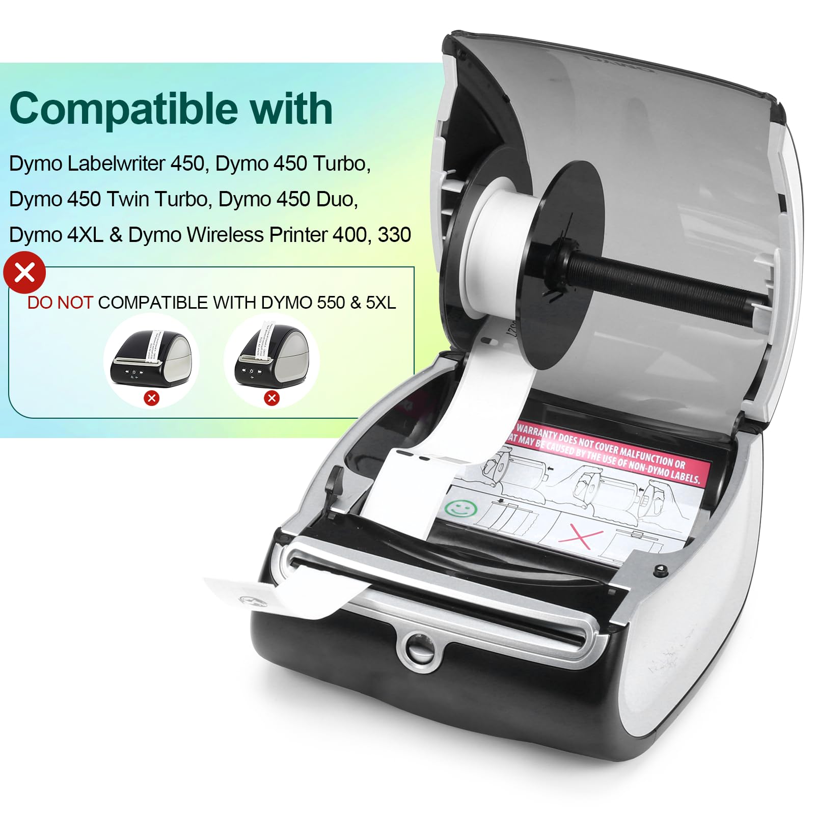 Etichette di ricambio per cartelle di file Dymo Labels 30327 9/16" x 3-7/16" LW 1-Up | Etichette di carta bianca compatibili con Dymo Label Writer 330 450, 450 Turbo, 450 Twin Turbo, 450 Duo, 4XL, 400, 6 rotoli
