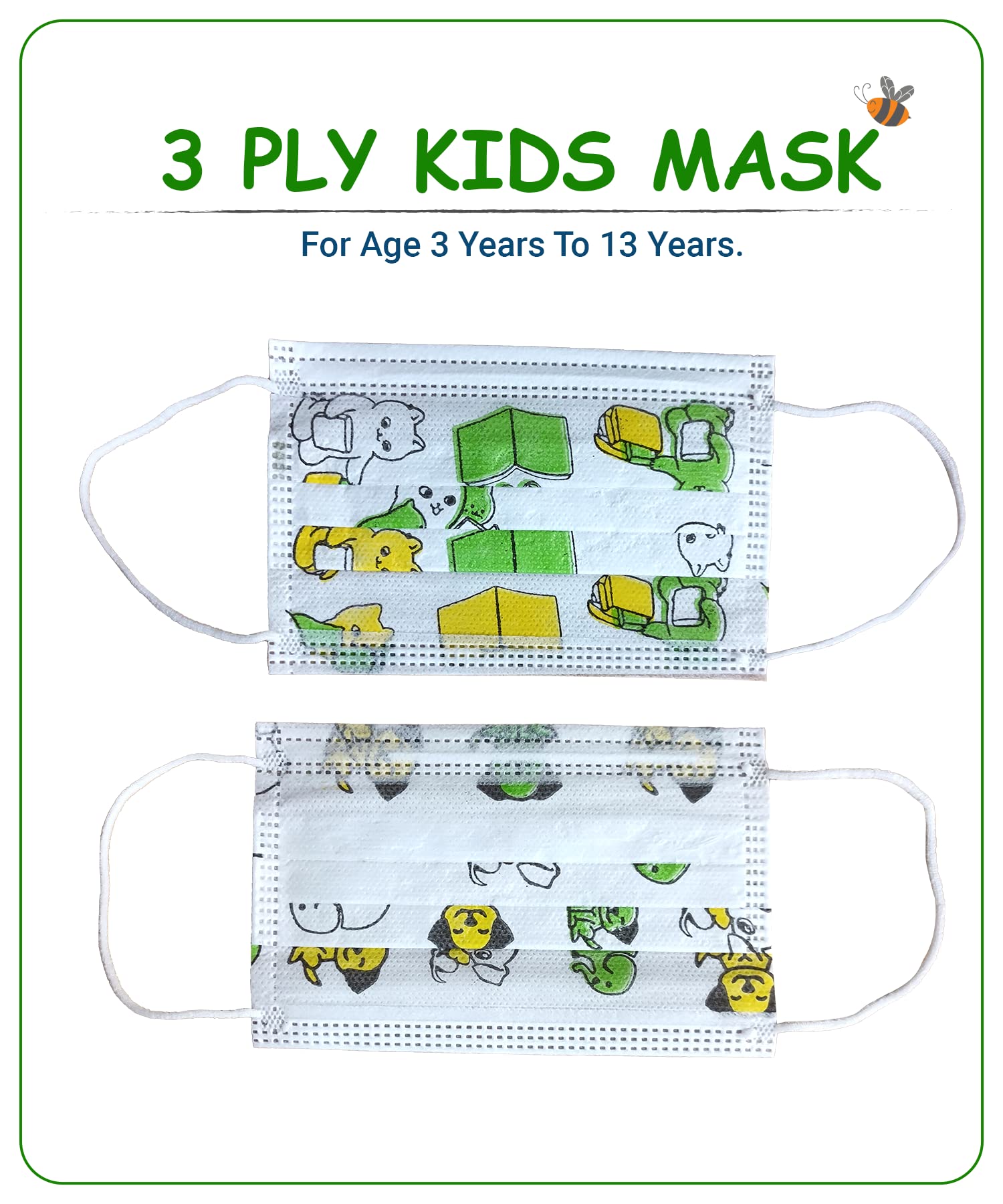 Acuron 3 Ply Ear Loop Style Kids Face Mask With Built-in Nose Pin | Soft Non-Woven Meltblown Layer Fabric Face Mask For Kids (White, Pack of 100) (B09QMHQCZV) Amazon Price History, Amazon Price Tracker