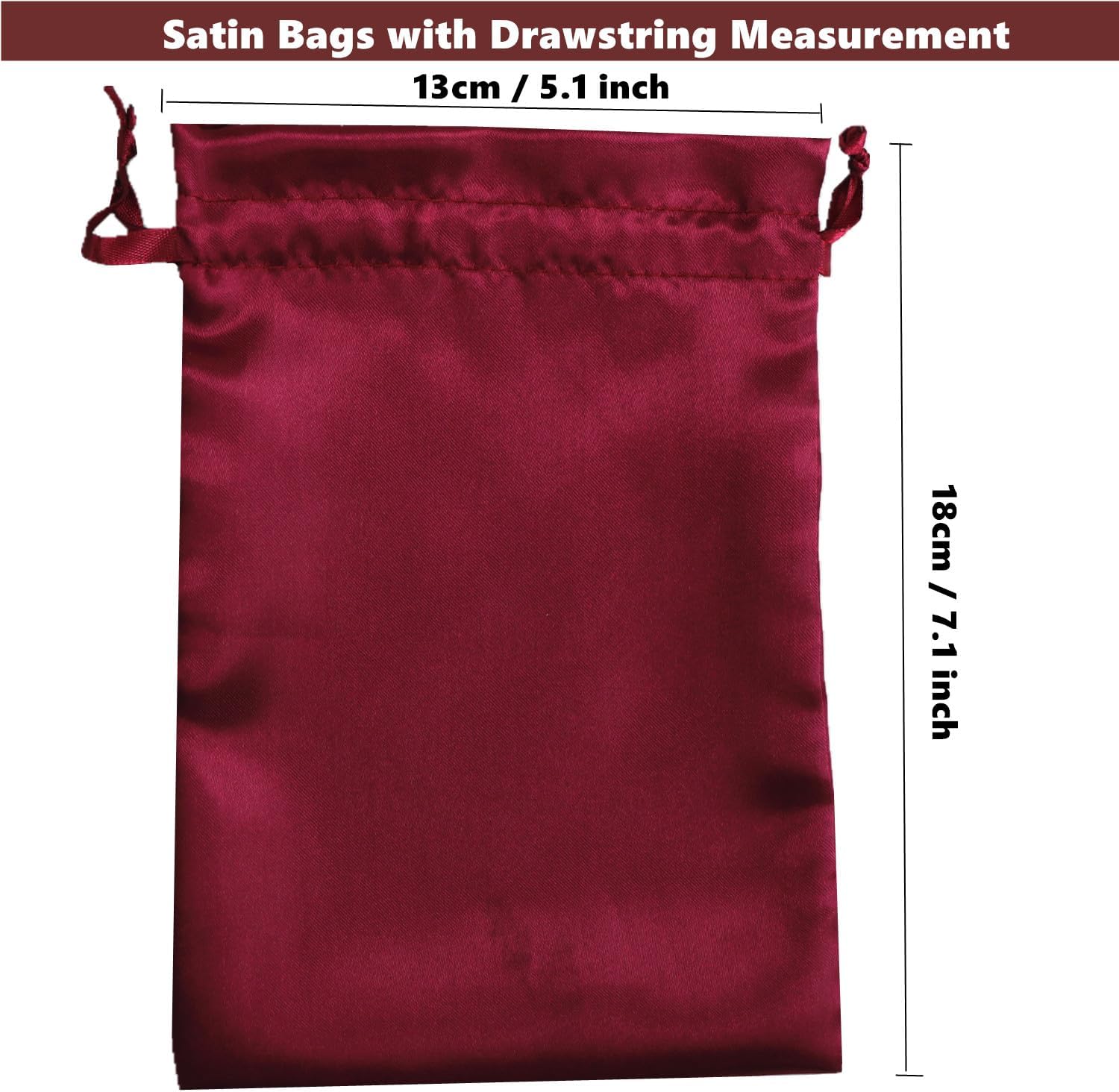 35 PCS 5" x 7" Drawstring Gift Bags - Drawstring Favor Bags - Satin Pouch Wedding Favor Drawstring Bags - Jewelry Pouches - Fabric Gift Candy Bags for Valentine's Day, Birthday (Burgundy) - Image 2