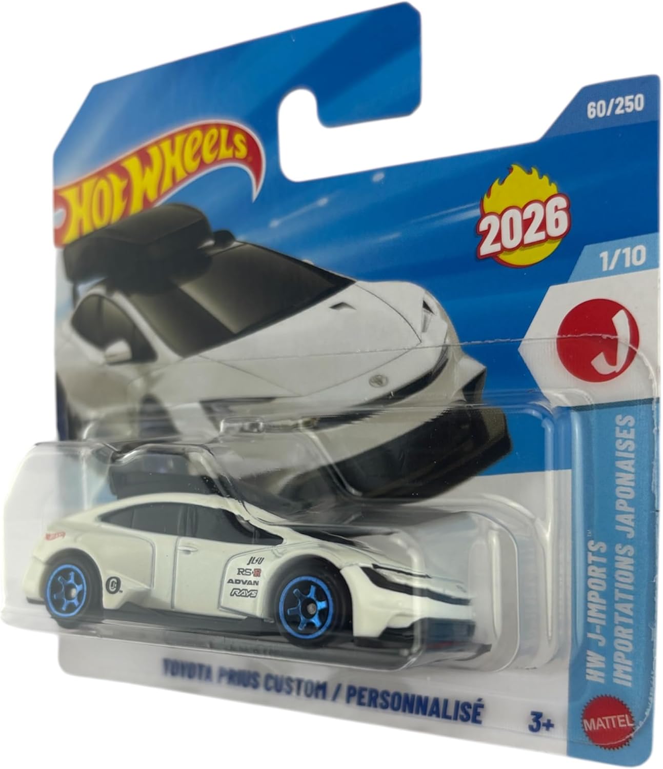 Hot Wheels Toyota Prius Custom [White] J-Imports 1/10, 60/250, New for 2026! 1:64 Scale Diecast Toy Vehicle