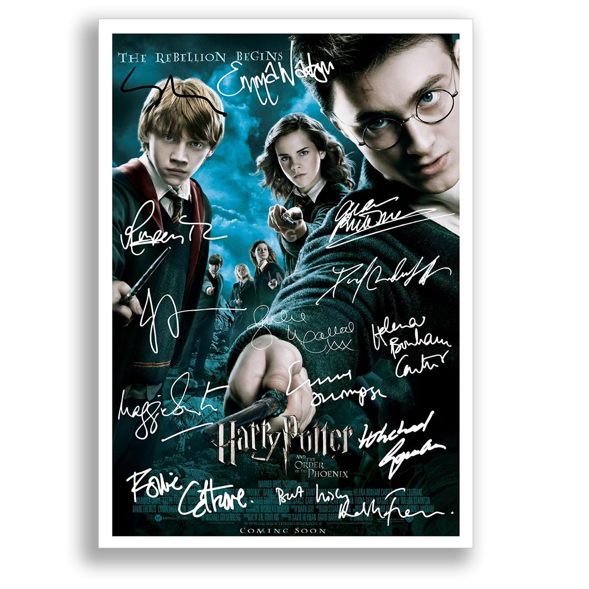 Mounted Gifts Trading Order Of The Phoenix A4 Poster Only Harry Potter All Movie Film Posters Cast Signed A4 Poster Photo Print Framed Autograph Gift Daniel Radcliffe, Rupert Grint, Emma Watson (Order Of The Phoenix A4 Poster Only)