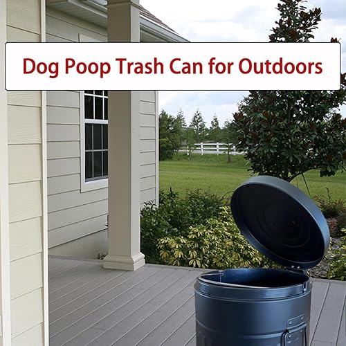 Miniatura 6 de Umtiti Cubo de basura para excrementos de perro con tapa para exteriores, bote de basura de 12 litros con 200 bolsas de plástico blancas, contenedor