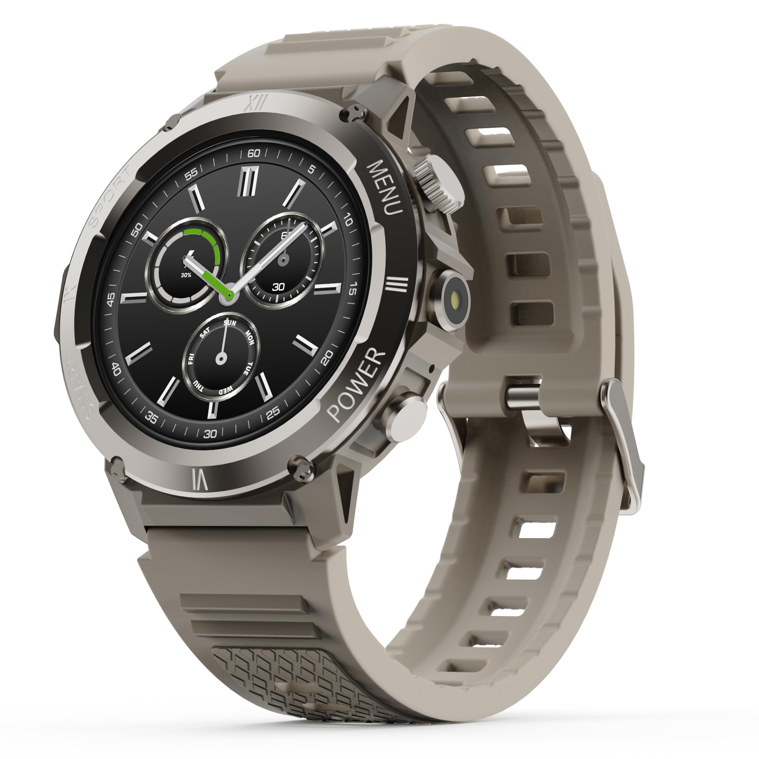 GOBOULT Newly Launched Tuff Hawk Smart Watch 1.39'' HD Display, BT Calling, Working Crown, 150+Watchfaces, 450 Nits Brightness, AI Voice Assistant, SpO2 Monitoring (Green) (Green) — Amazon image 19