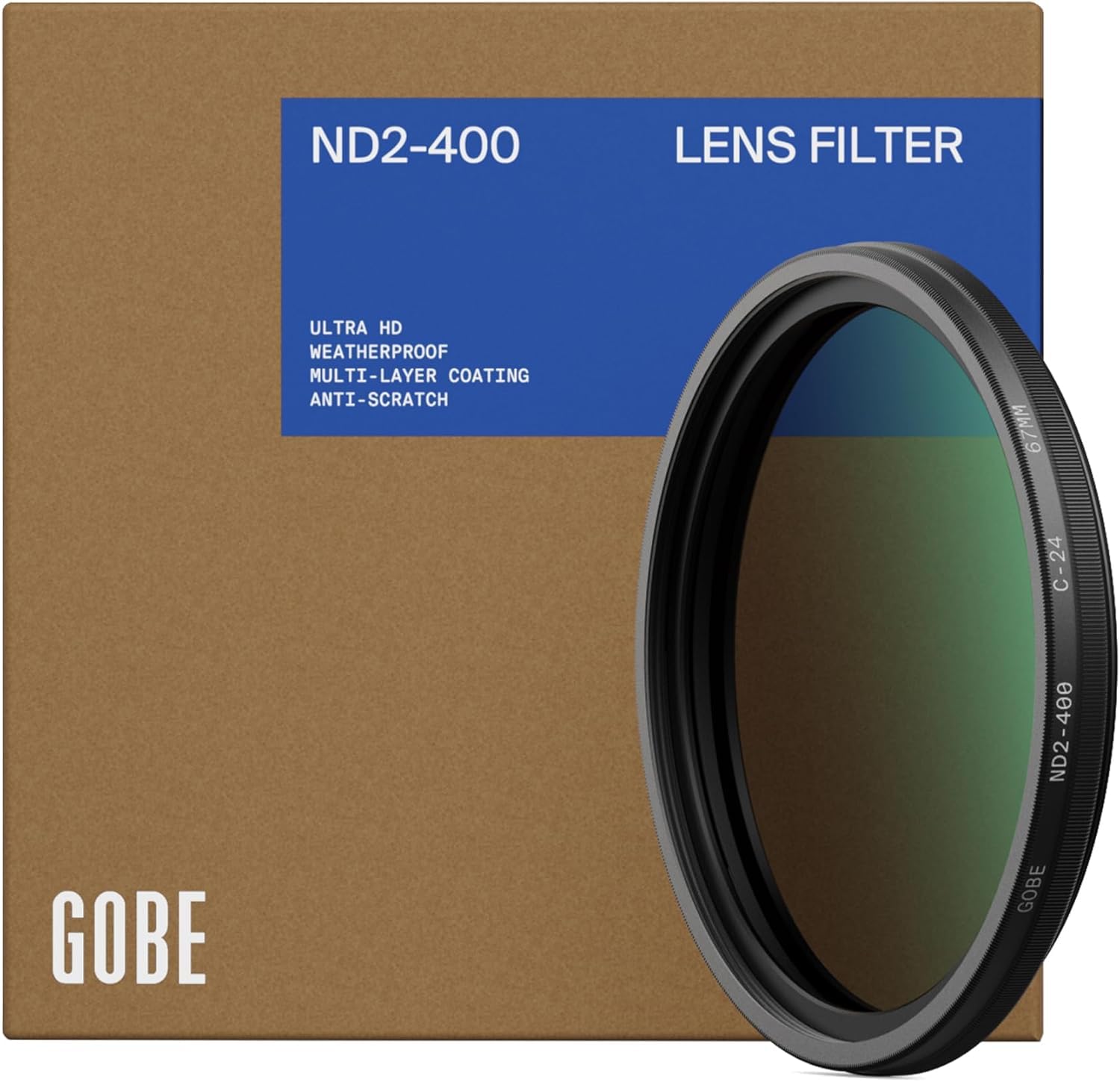 Filtro de lente ND variable de 52 mm con cristal optico Gobe NDX 7