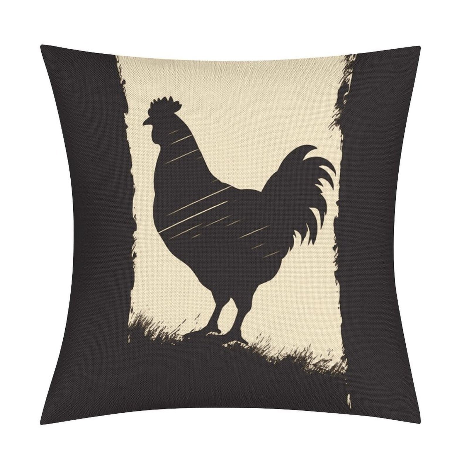 Fodpand Style Farmhouse Chicken Pillow Covers 18X18 Inch, Pillow Cases Boho Farmhouse, Throw Pillow Covers For Couch Sofa Bed Spring Home Decor
