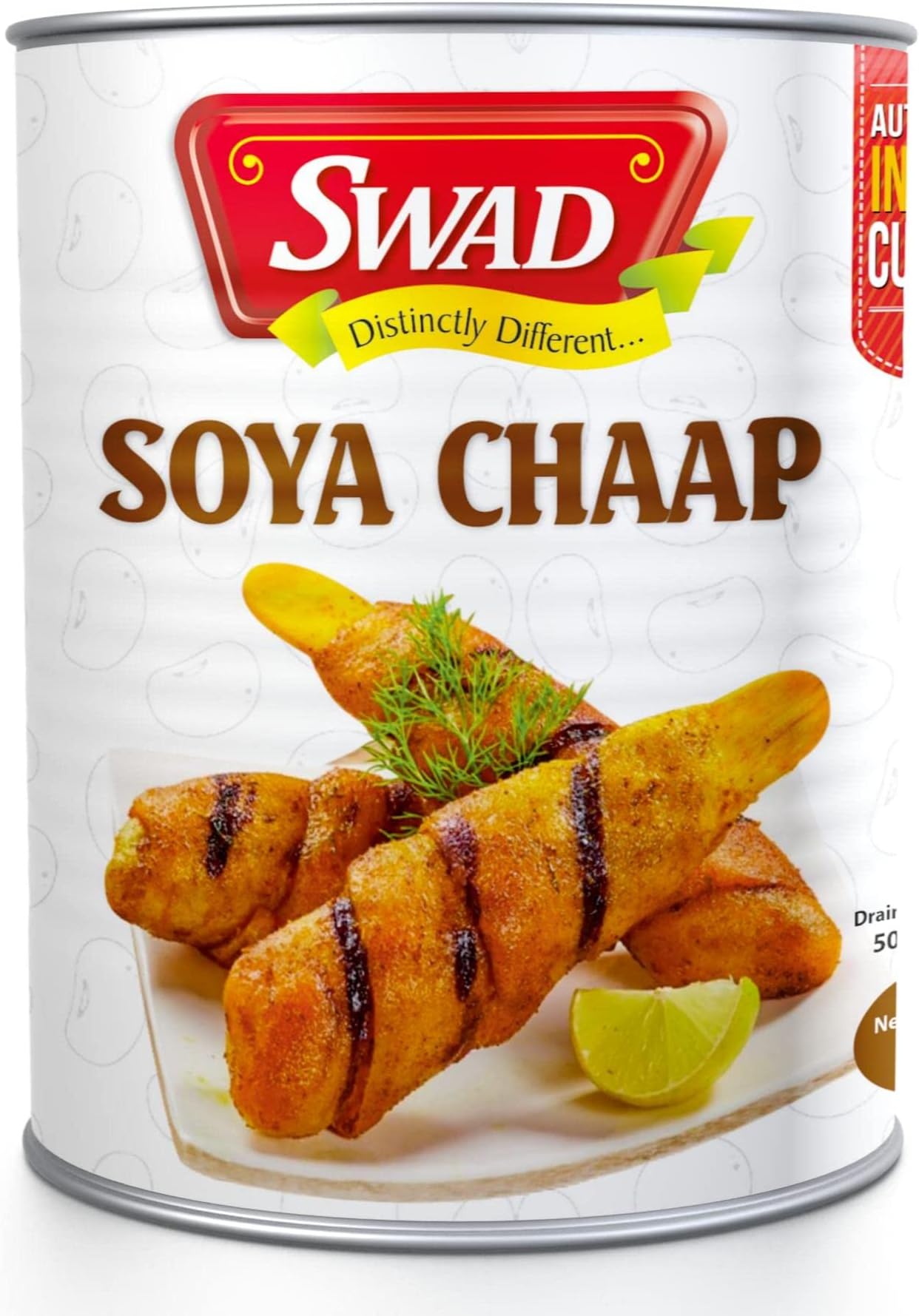 Swad Canned Soya Chaap In Brine | High In Protein | Delicious And Nutritious | Gluten-Free, Vegan & Ready-To-Eat | Perfect For Curries, Grilling, And Bbq | 850 Gram (Pack Of 1)