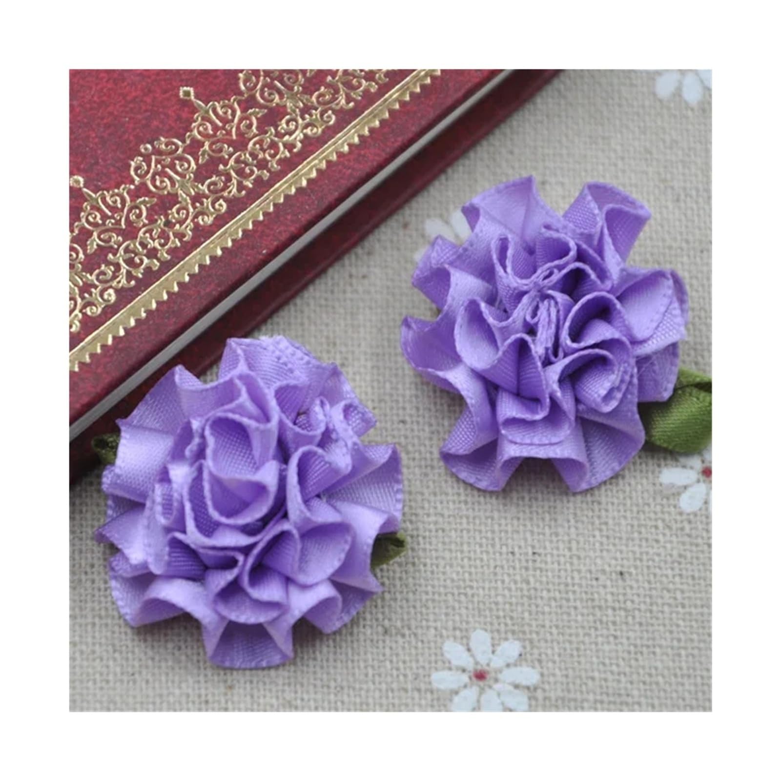 LOVSSU Fabric Flowers 40pcs U Pick Ribbon Flower Carnation Appliques Sewing/craft/wedding Lots(Color 05)