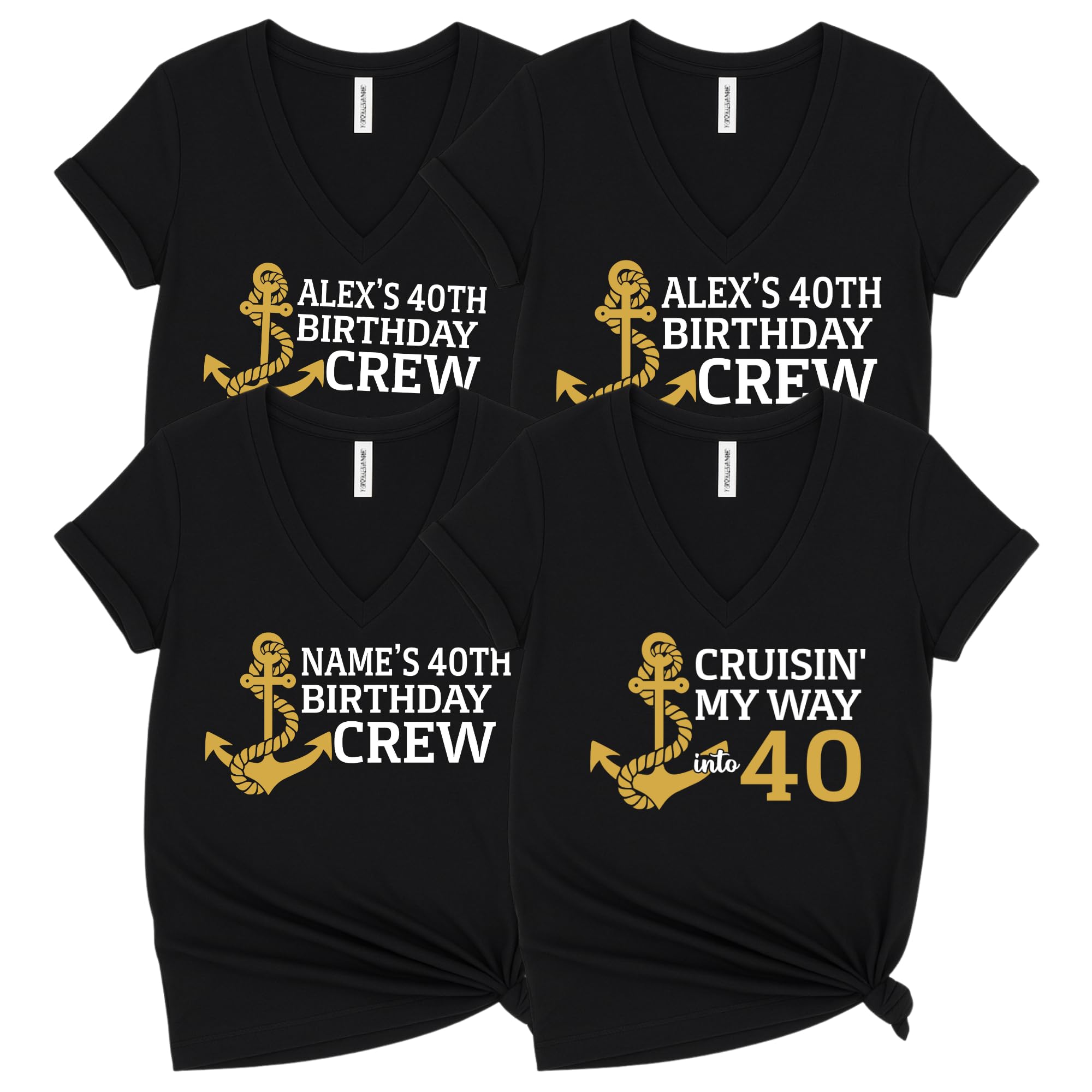 Custom Cruise Birthday Crew Shirt, Personalized Cruisin' Bday T-Shirt, Family Matching Birthday Cruise Squad Party Tees