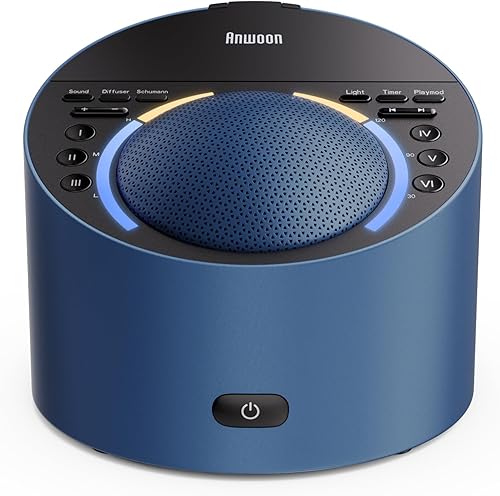 Máquina de sonido y luz nocturna, carcasa de metal de alta calidad con altavoz de 3 pulgadas, sonido estéreo fuerte, máquina de ruido blanco y más