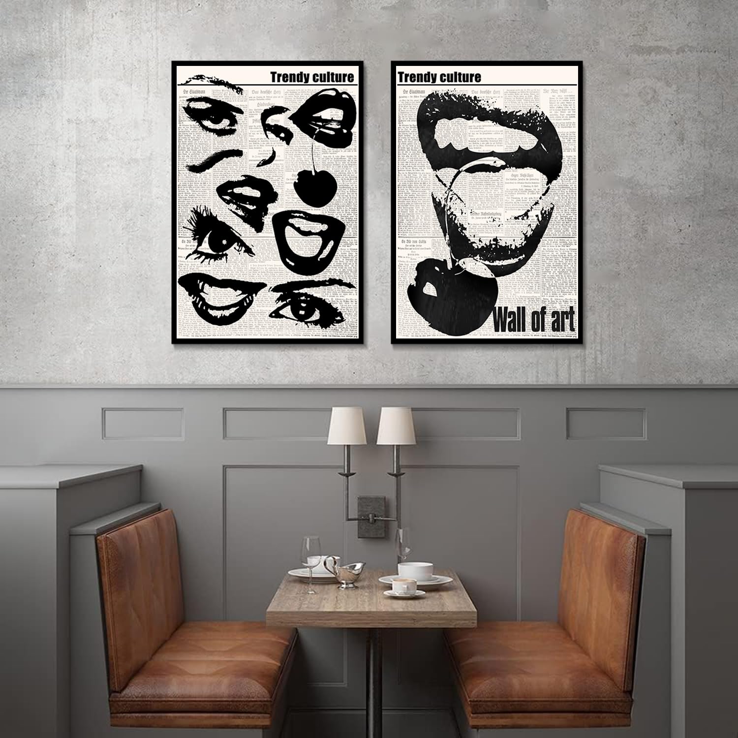 Vintage Funky Canvas Wall Art 70s Quirky Girly Eyes Lips Room Aesthetics Poster Preppy Black and White Abstract Prints Trendy Downtown Girl Room Wall Decor for living rooms beautiful bedrooms - Image 4