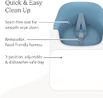 UPPAbaby Ciro High Chair/Sleek, Easy-to-Clean Design/Perfect-Fit Tray to Bring Baby to Table/Patent-Pending Harness/Dual-Position, 180-Degree Rotating Footrest/Caleb (Steel Blue/Rubberwood)