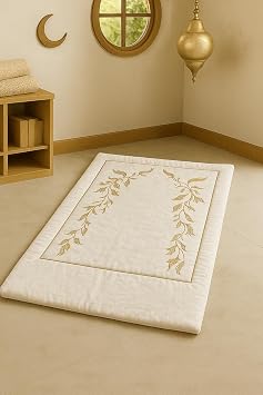 Sahra Krem Kadife Nak l  Seccade, 120 x 70 cm, S ngerli Yumu ak Namazl k