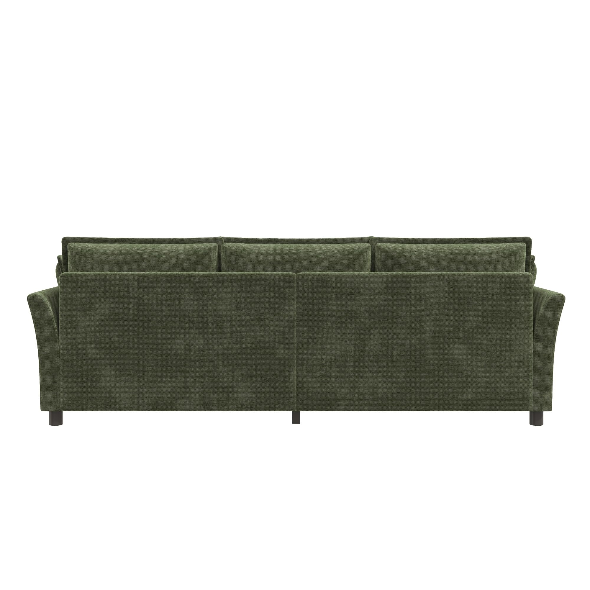 Idemon Combinación de sofá modular de 3 a 2, se puede combinar libremente, sofá de salón, tela de chenilla, 3 plazas + 2 plazas, con cojín, acolchado suave, comodidad en la nube, diseño moderno, verde