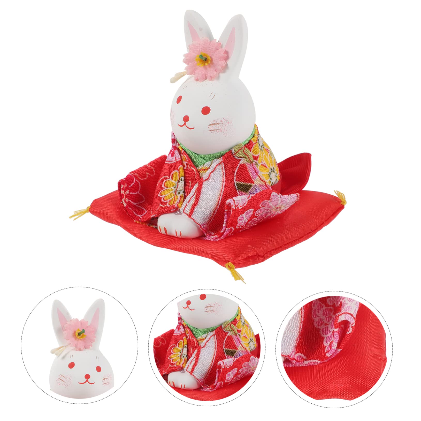Alipis 4 Pièces Lapin Ornement Gâteau Accessoires Mini Poupées Voiture Tableau De Bord Décoration Lapins Miniatures Décoration Intérieure De Voiture Chanceux Fortune Lapin Statue