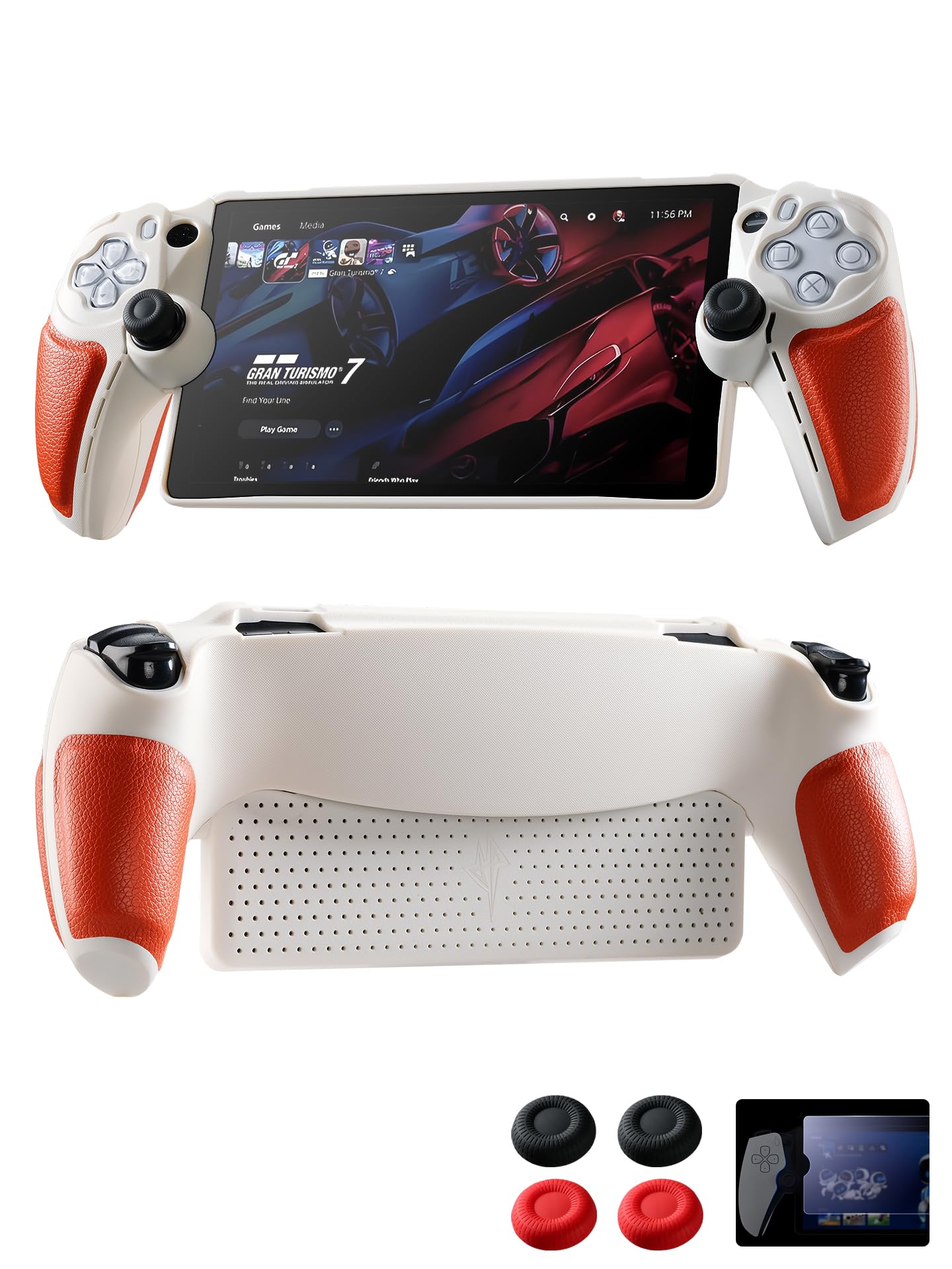 PlayStation Portal Case, Slim Shockproof Protective Cover,White &amp;Orange