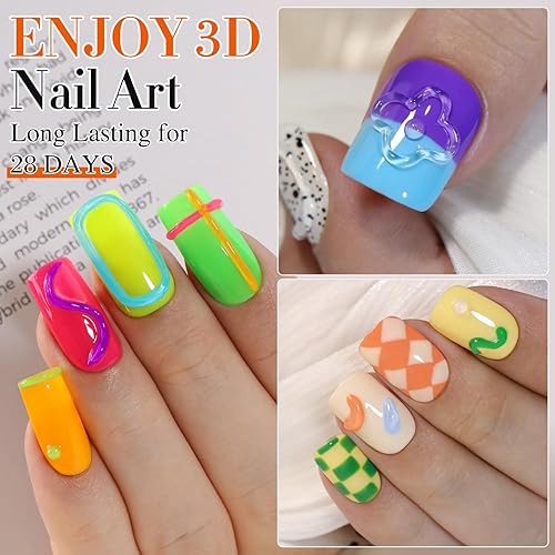 Miniatura 3 de Double Rhythm Gel de uñas en gel 3D de 0.5 onzas, no se limpia, para diseños de uñas, arte de uñas para dibujar, moldear, escultura y decoración